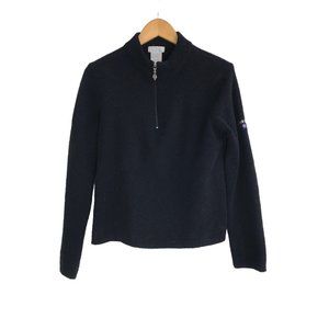 SDI Sweater Womens Size Small Medium Black 1/4 Zip Beaver Creek Colorado Vintage